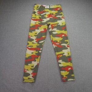 Adam Selman Sport Leggings Womens Medium Yellow Camo Essential Mid Rise Yoga